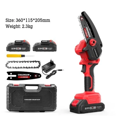 Gergaji Rantai Mini Tanpa Kabel 4 Inci, Gergaji Penebangan Taman, Rumah Tangga Kecil Dapat Diisi Ulang Listrik Lithium